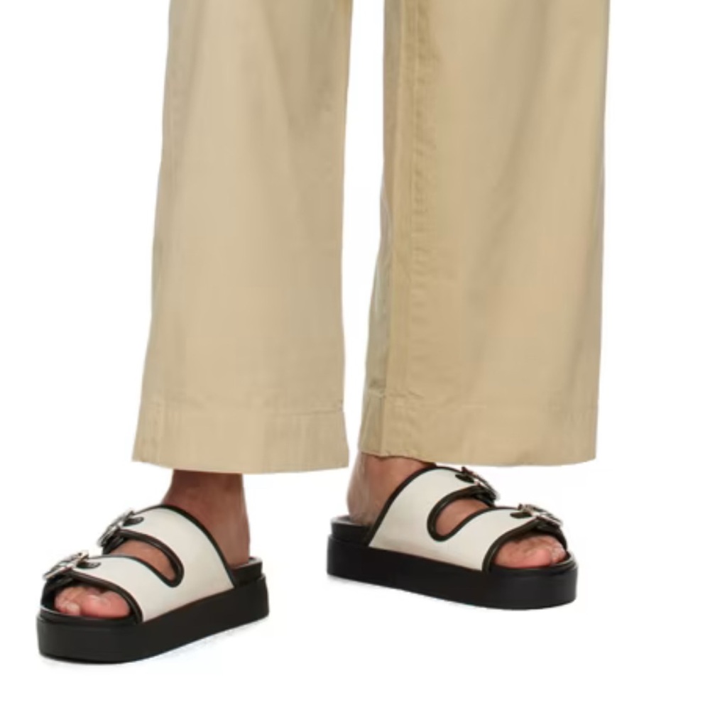 Rag & Bone Black and Cream Buckle Sandals